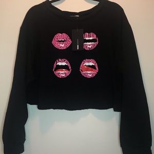 Fashion Nova - Lips Like Candy Cropped Sweatshirt